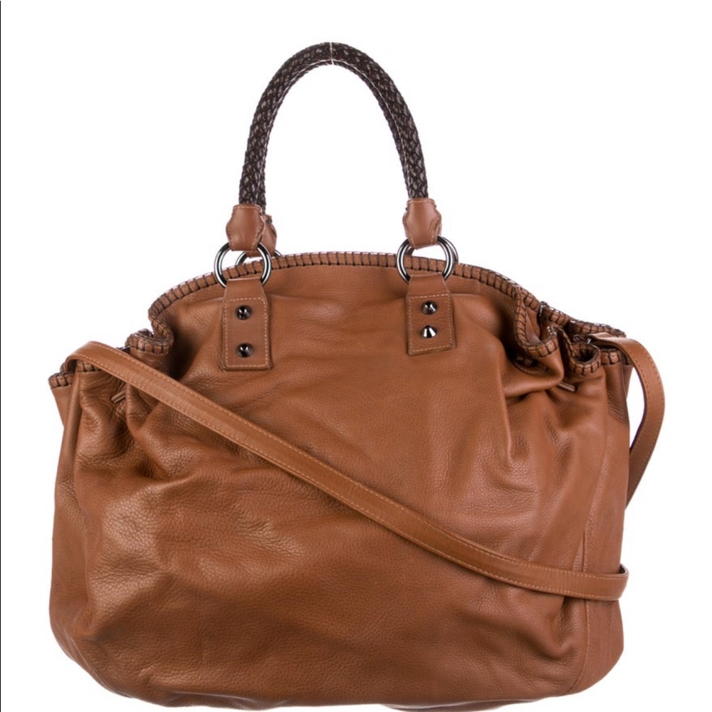 Carlos Falchi Brown Leather Hobo Bag